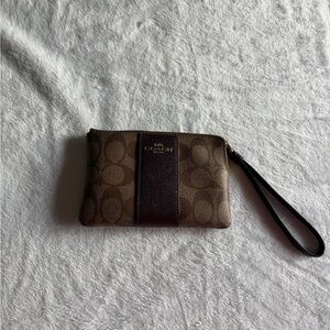 Coach Signature Brown Wristlet